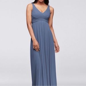 David’s Bridal Long Mesh Dress with Cowl Back Detail Size 14